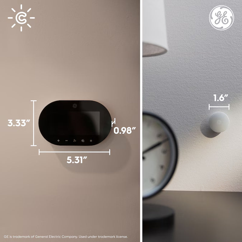 Black Smart Compatible Thermostat with Wi-Fi Compatibility