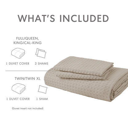 King/Cal King Duvet Cover Set, Soft Duvet Cover, 3-Piece Dorm Bedding Set with Pillow Shams, Nautral