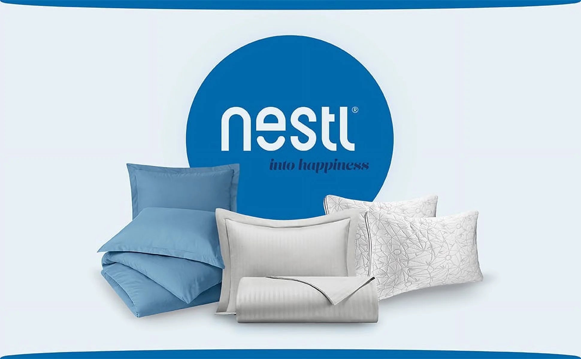 2 Piece Pinch Pleated Pintuck Duvet Cover Set with Shams, Soft Microfiber,Button Closure Bedding Set, Twin - Blue Heaven