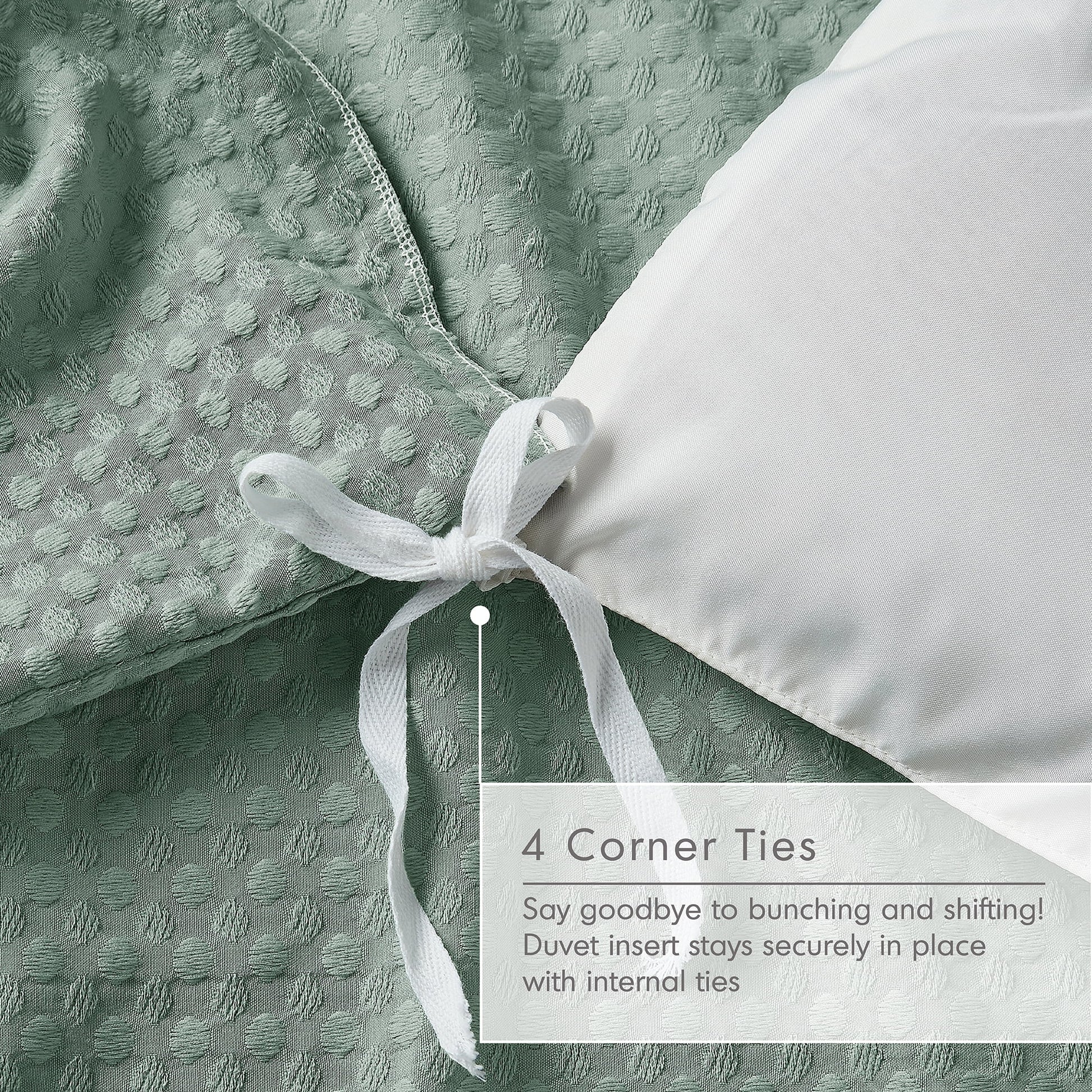 King/Cal King Duvet Cover Set, Soft Duvet Cover, 3-Piece Dorm Bedding Set with Pillow Shams, Sage Green