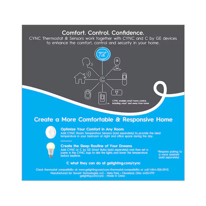 Black Smart Compatible Thermostat with Wi-Fi Compatibility