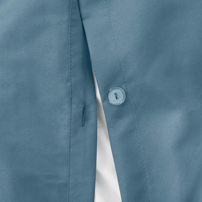 2 Piece Pinch Pleated Pintuck Duvet Cover Set with Shams, Soft Microfiber,Button Closure Bedding Set, Twin - Blue Heaven