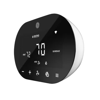 Black Smart Compatible Thermostat with Wi-Fi Compatibility