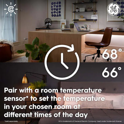 Black Smart Compatible Thermostat with Wi-Fi Compatibility