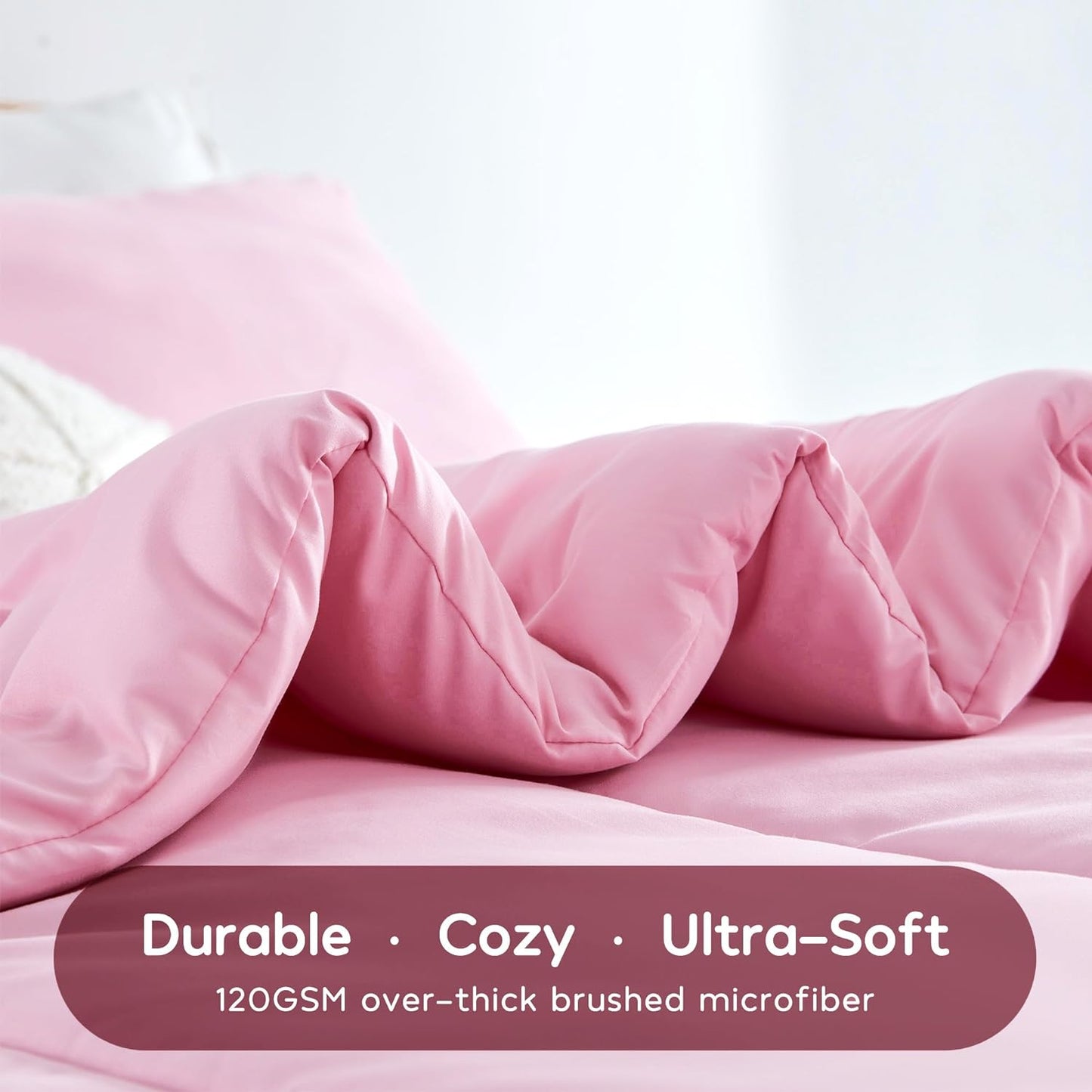 Kids Pink Bedding Twin Comforter Set - Super Soft & Cute Printed 2-Piece Comforter Set All Seasons for Girls, Fade Resistant, Machine Washable, Ballet Pink