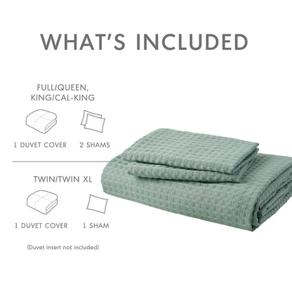 King/Cal King Duvet Cover Set, Soft Duvet Cover, 3-Piece Dorm Bedding Set with Pillow Shams, Sage Green