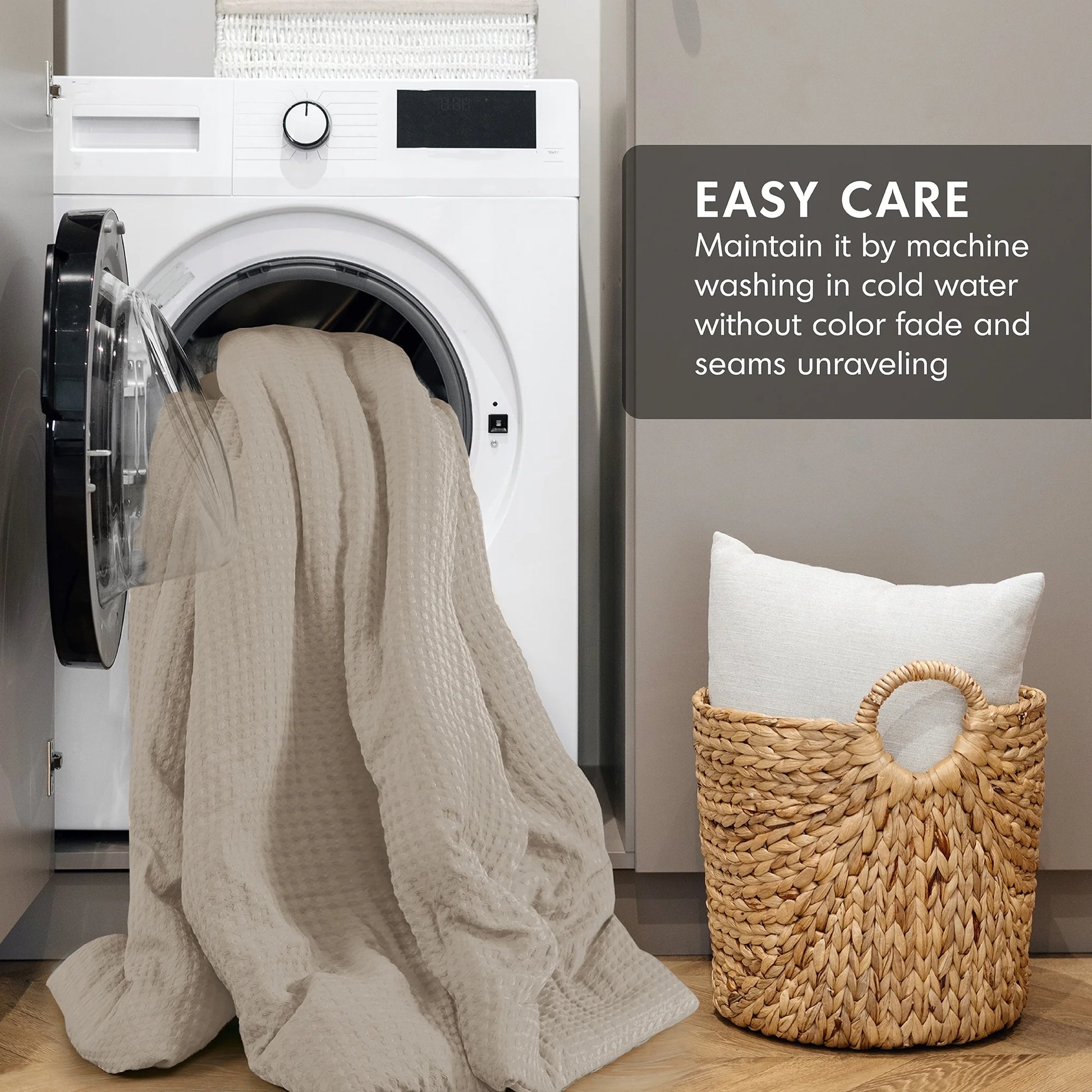 King/Cal King Duvet Cover Set, Soft Duvet Cover, 3-Piece Dorm Bedding Set with Pillow Shams, Nautral